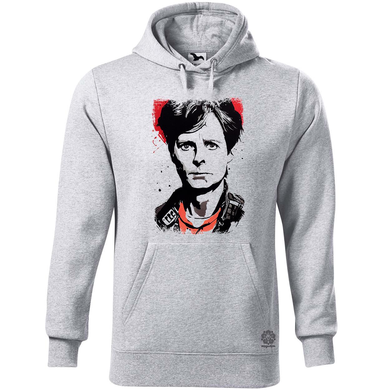 Fekete-piros Marty Mcfly rajz egyedi  pulóver 