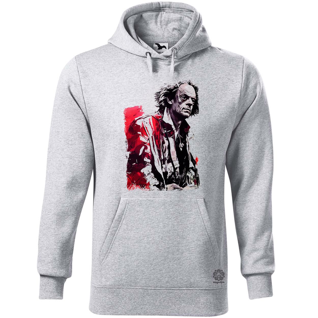 Fekete-piros Emmett doc Brown rajz egyedi  pulóver 
