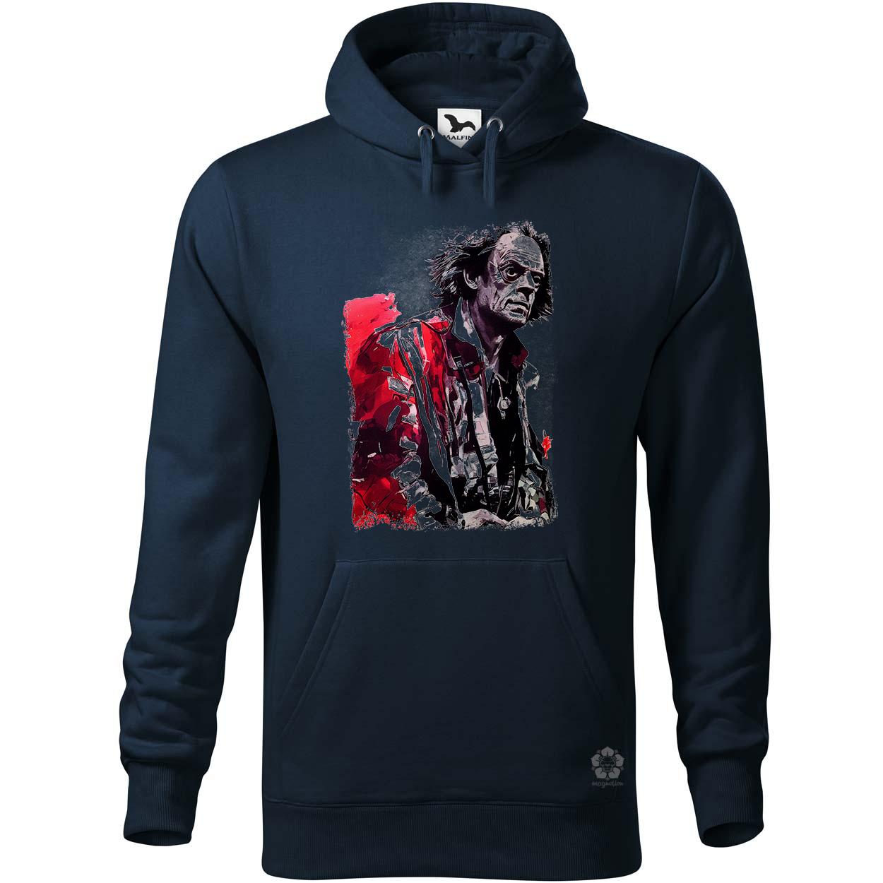 Fekete-piros Emmett doc Brown rajz egyedi  pulóver 