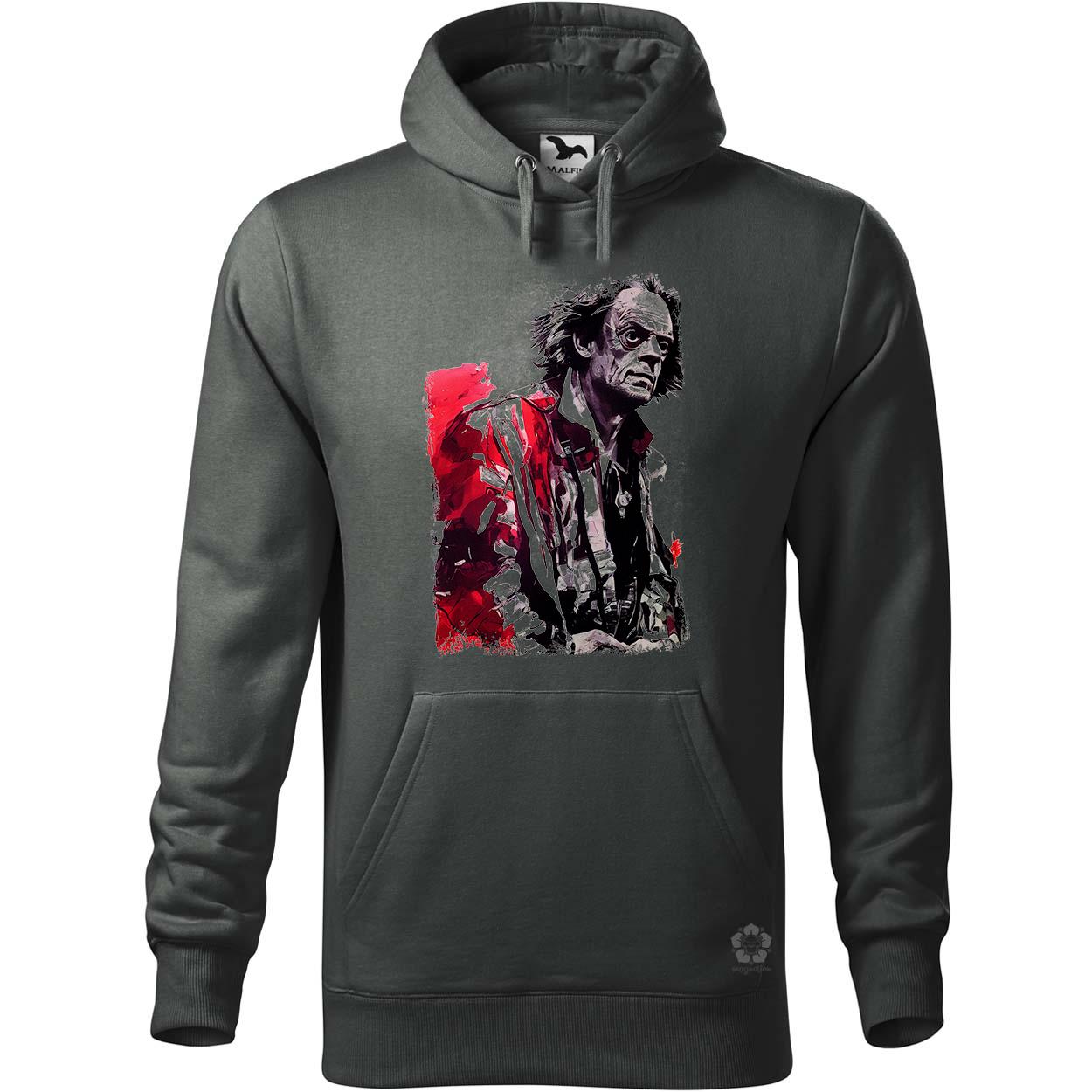 Fekete-piros Emmett doc Brown rajz egyedi  pulóver 