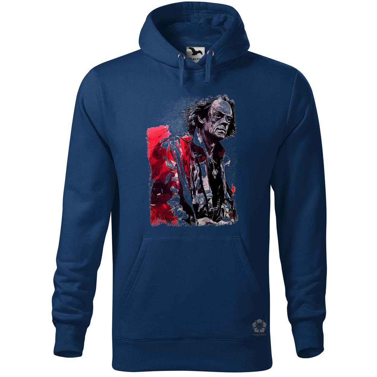 Fekete-piros Emmett doc Brown rajz egyedi  pulóver 
