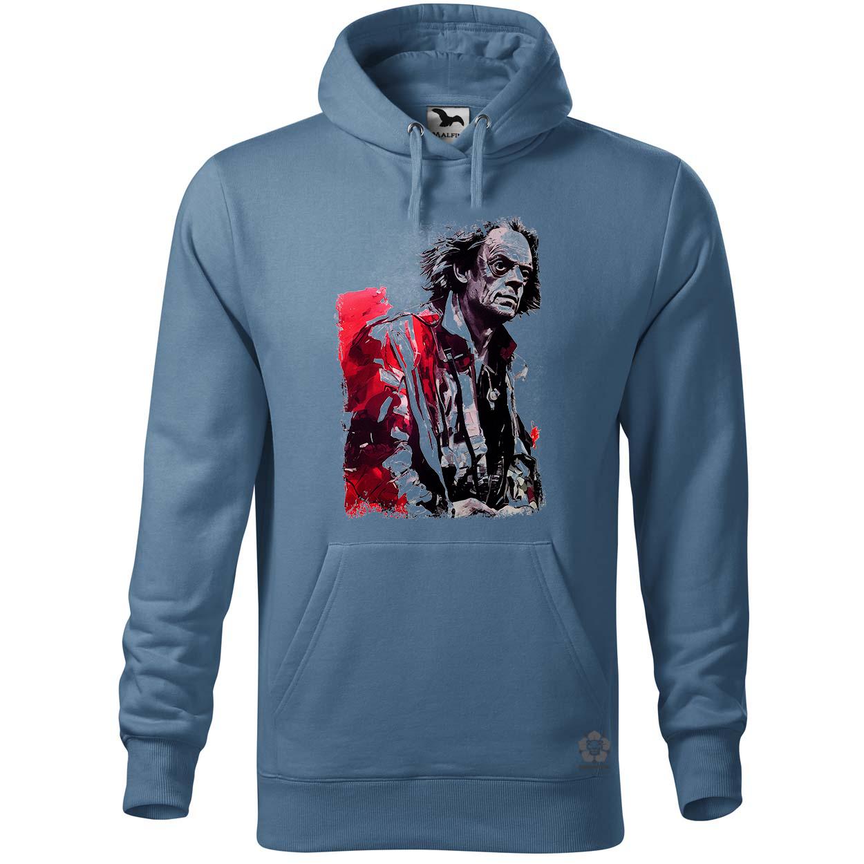 Fekete-piros Emmett doc Brown rajz egyedi  pulóver 