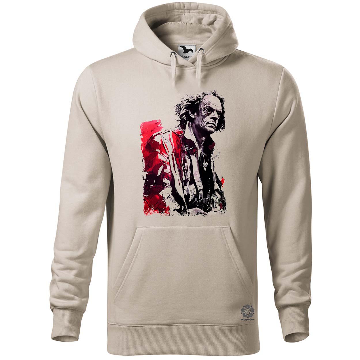 Fekete-piros Emmett doc Brown rajz egyedi  pulóver 