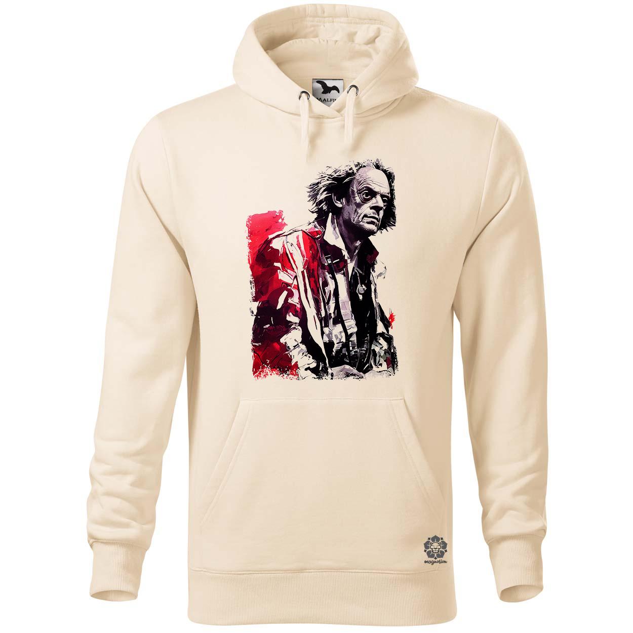 Fekete-piros Emmett doc Brown rajz egyedi  pulóver 