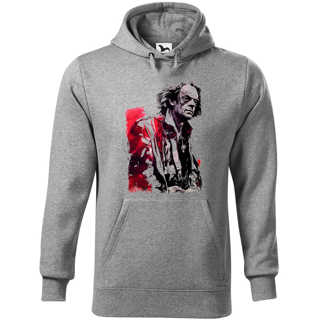 Fekete-piros Emmett doc Brown rajz egyedi  pulóver 