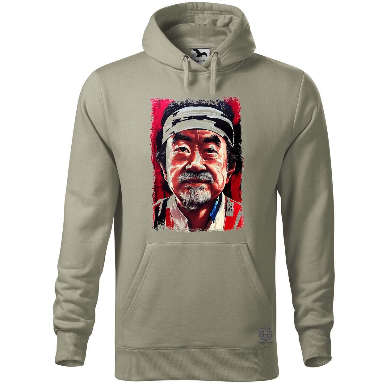 Fekete-piros Mr Miyagi rajz egyedi  pulóver 
