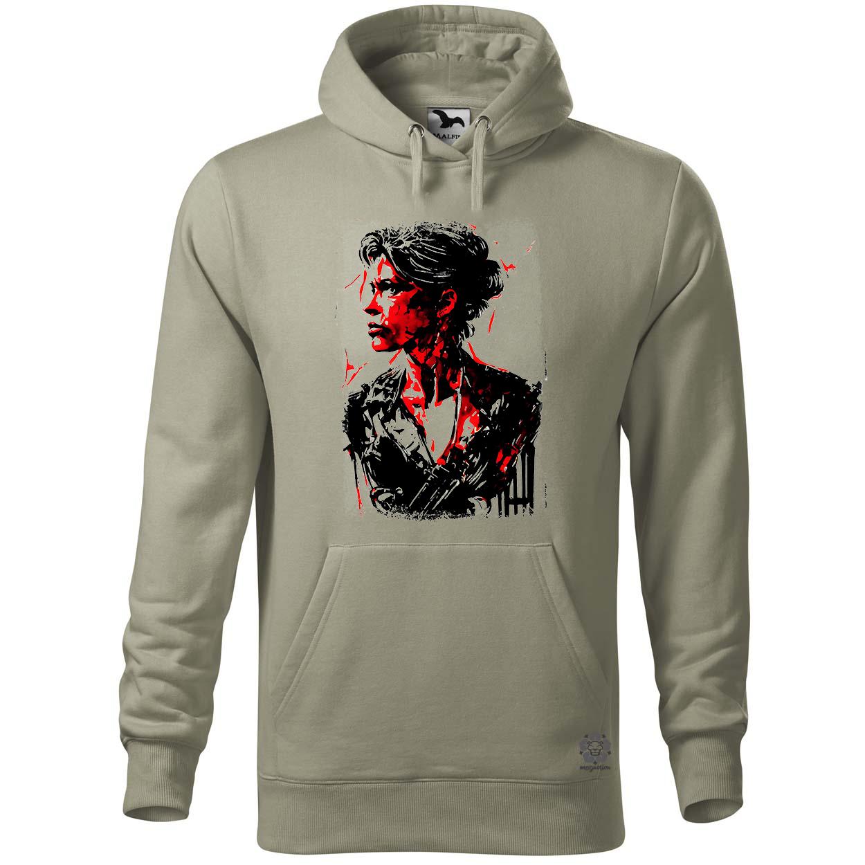 Fekete-piros Sarah Connor rajz v1 egyedi  pulóver 