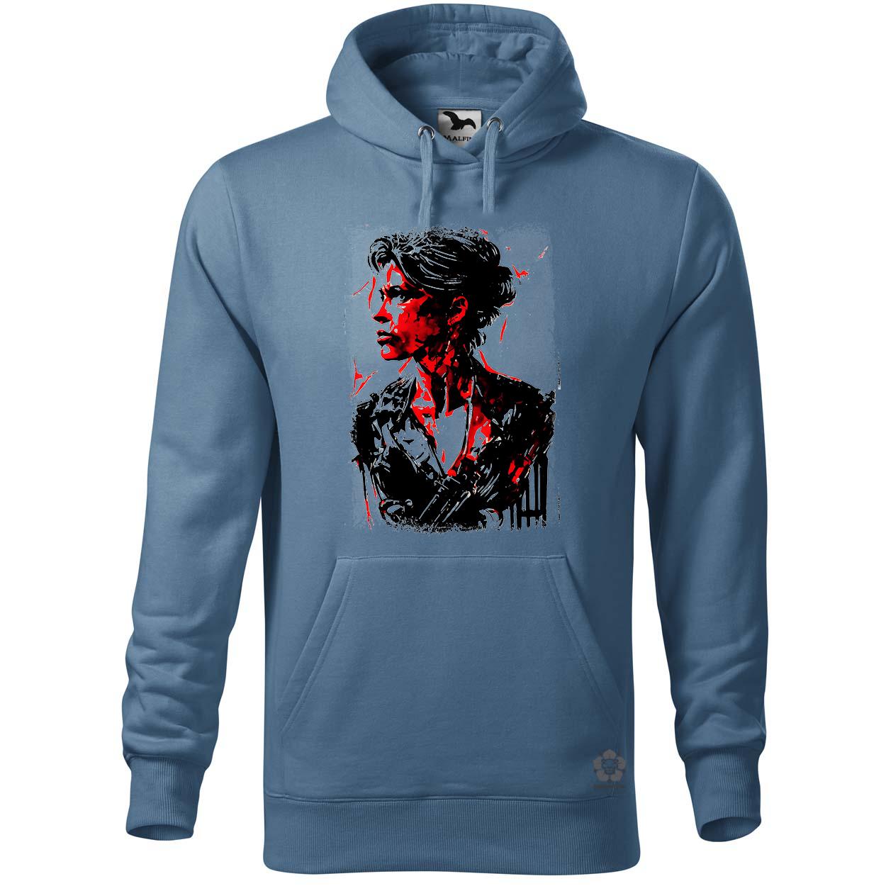 Fekete-piros Sarah Connor rajz v1 egyedi  pulóver 