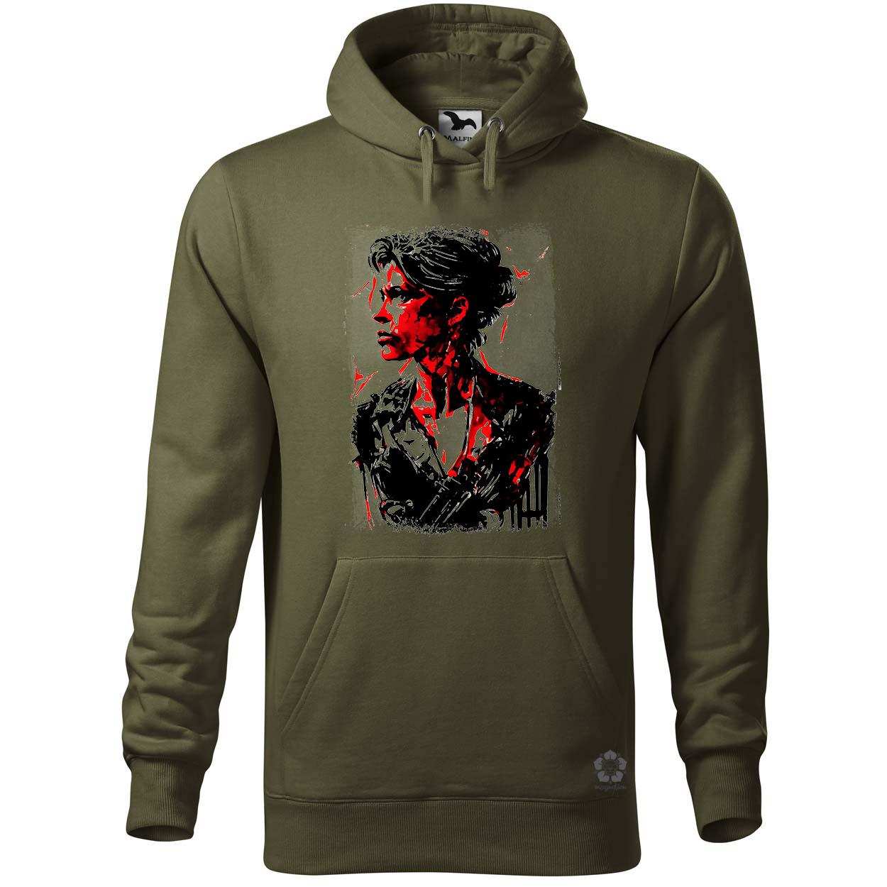 Fekete-piros Sarah Connor rajz v1 egyedi  pulóver 
