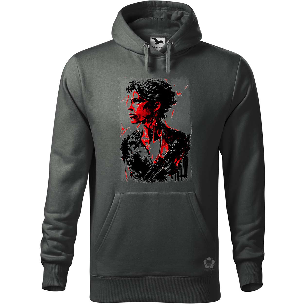 Fekete-piros Sarah Connor rajz v1 egyedi  pulóver 