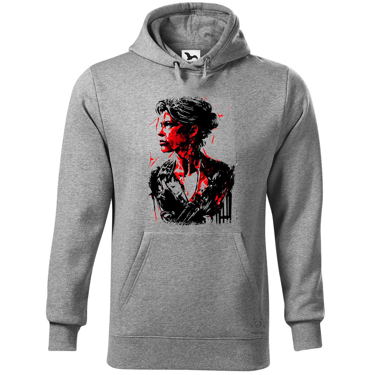 Fekete-piros Sarah Connor rajz v1 egyedi  pulóver 
