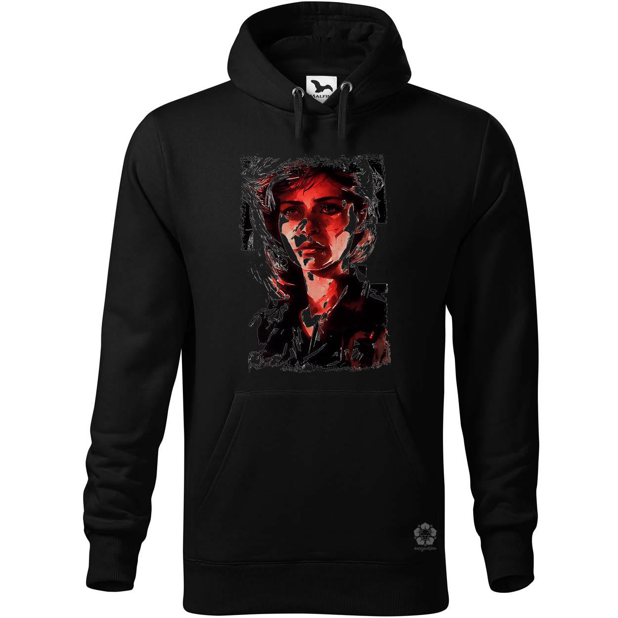 Fekete-piros Sarah Connor rajz v2 egyedi  pulóver 