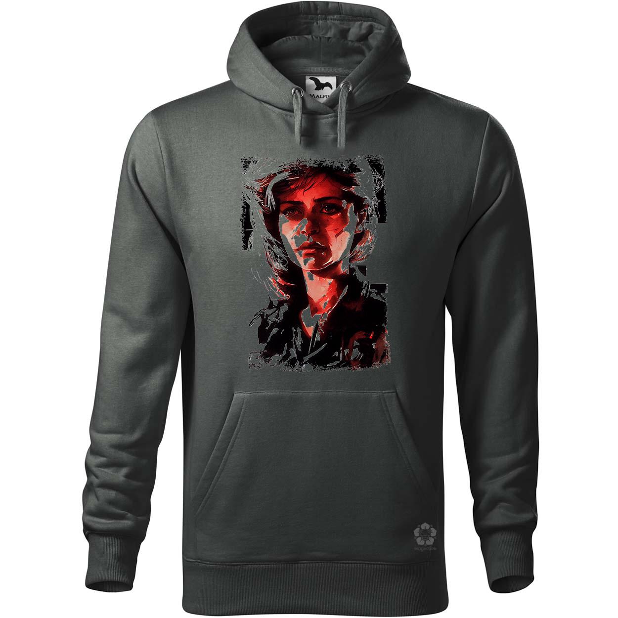Fekete-piros Sarah Connor rajz v2 egyedi  pulóver 