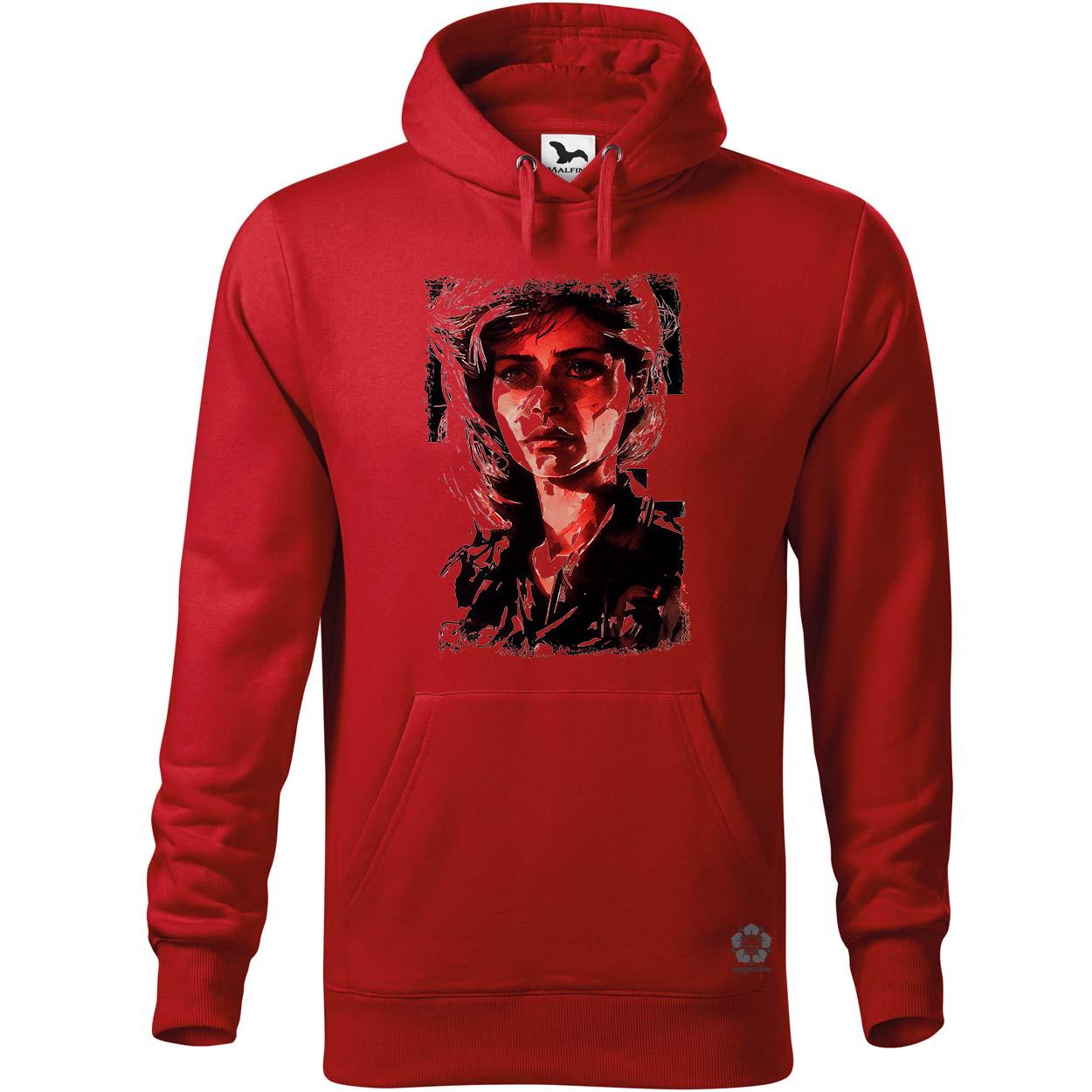 Fekete-piros Sarah Connor rajz v2 egyedi  pulóver 