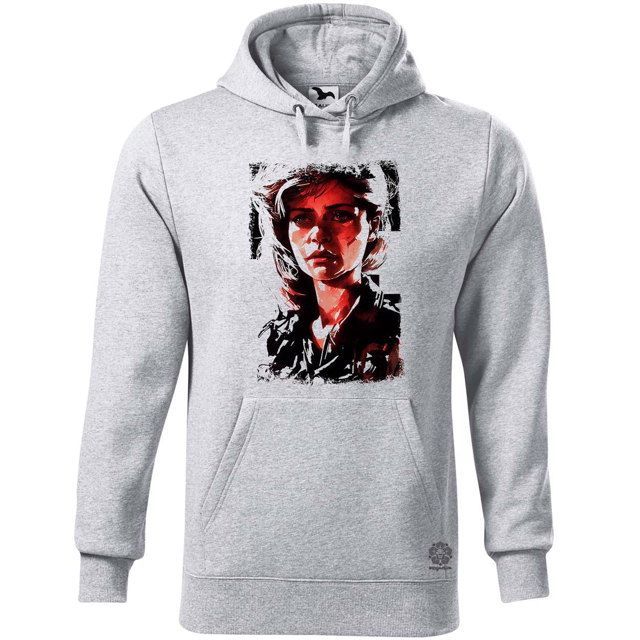 Fekete-piros Sarah Connor rajz v2 egyedi  pulóver 