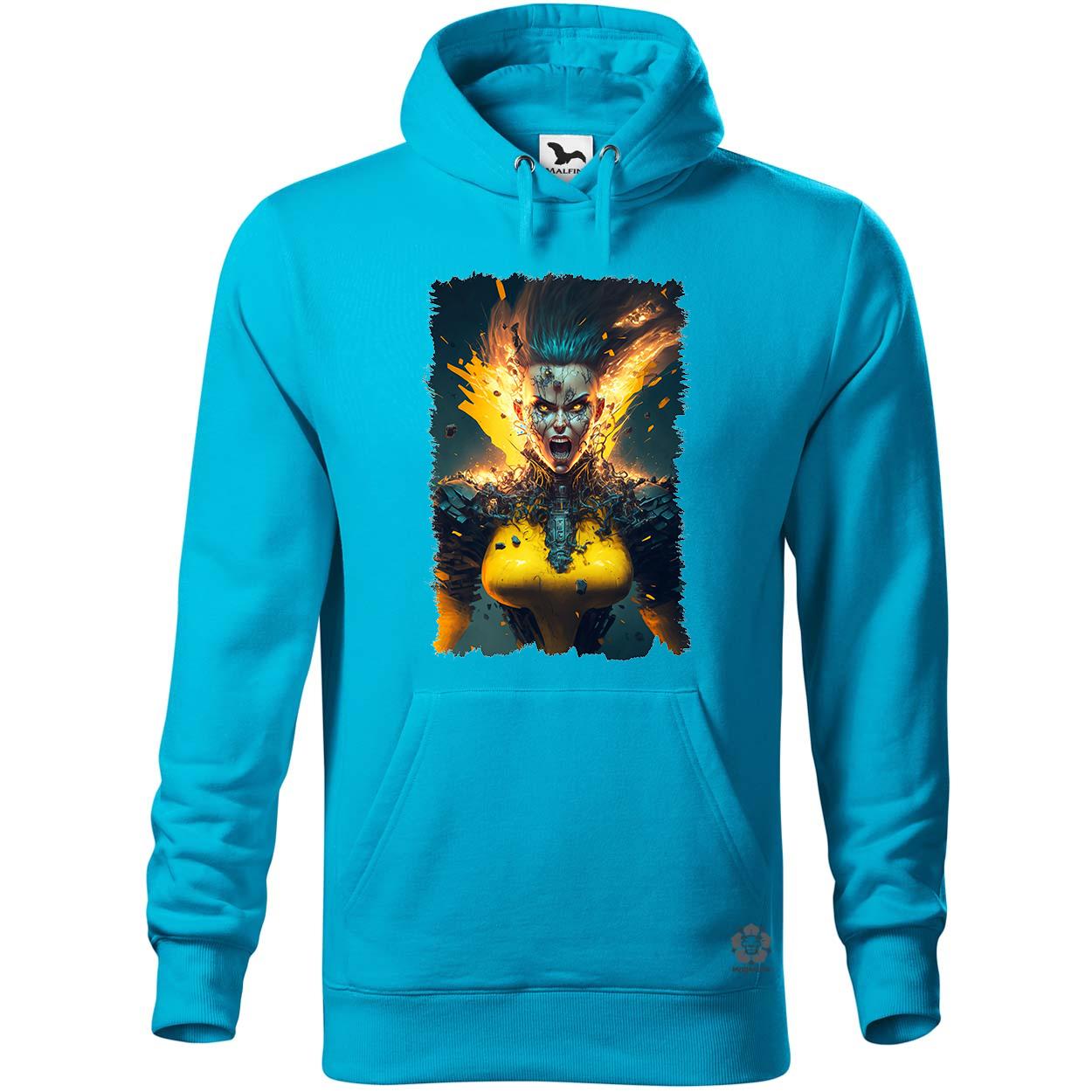 Felrobbanó nő cyberpunk kiborg v1 egyedi  pulóver 