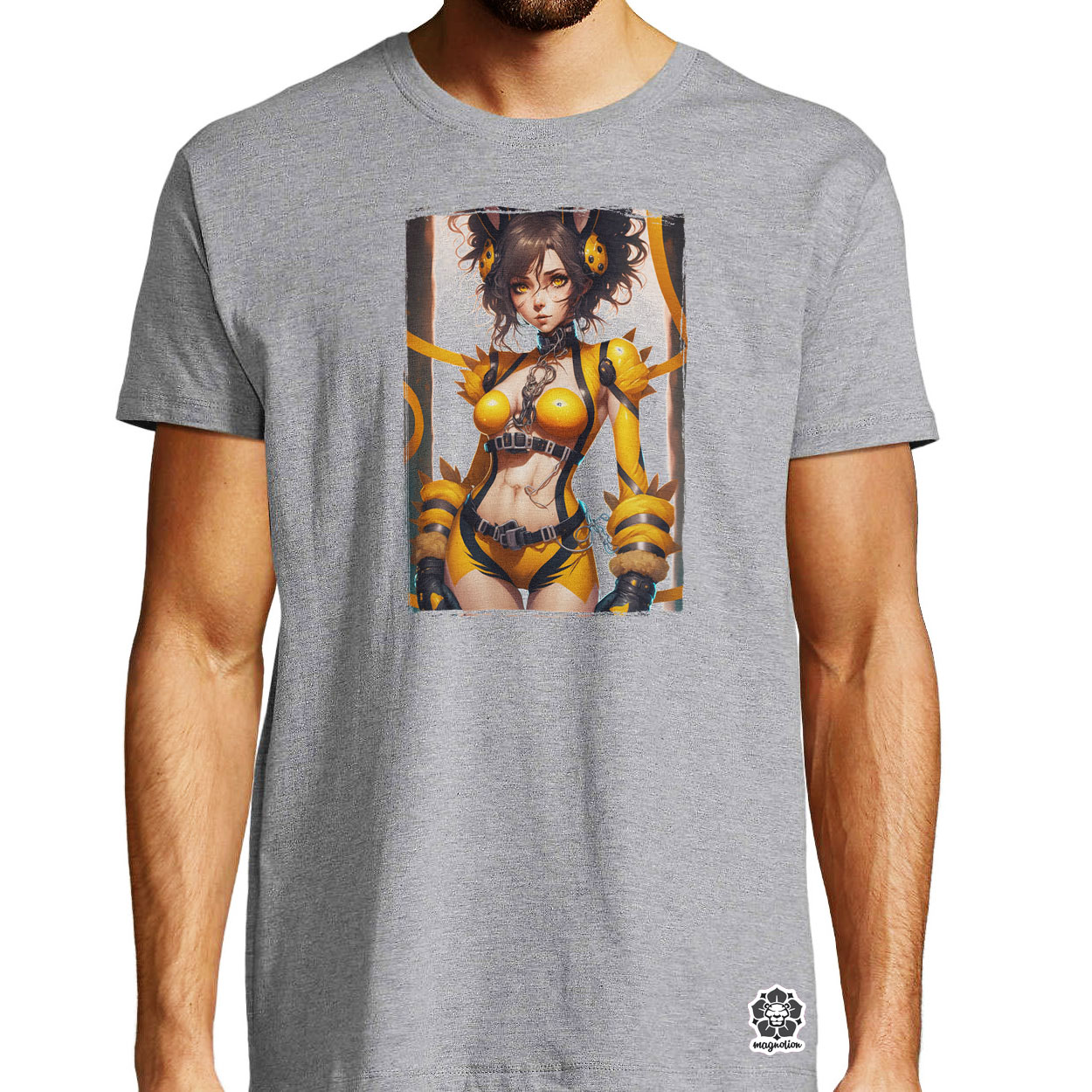 Fotorealisztikus sárga anime lány v2 egyedi póló 