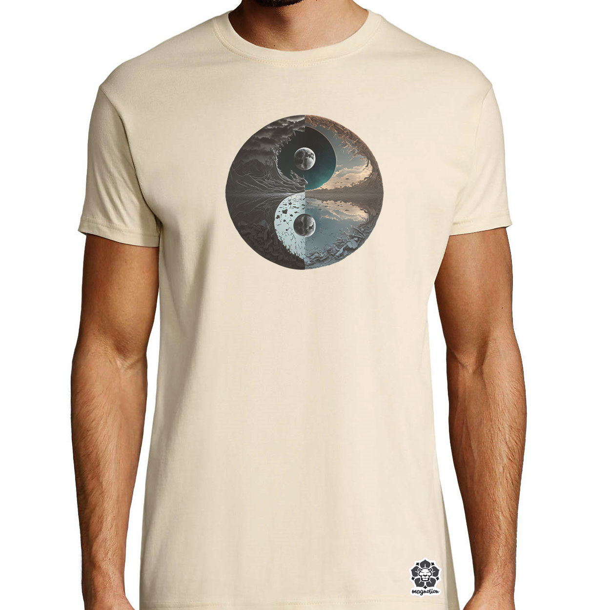 Pokol és menny Yin és Yang v4 egyedi póló 