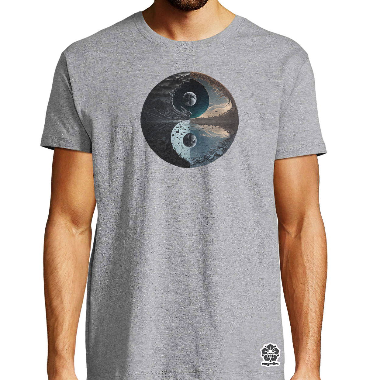 Pokol és menny Yin és Yang v4 egyedi póló 