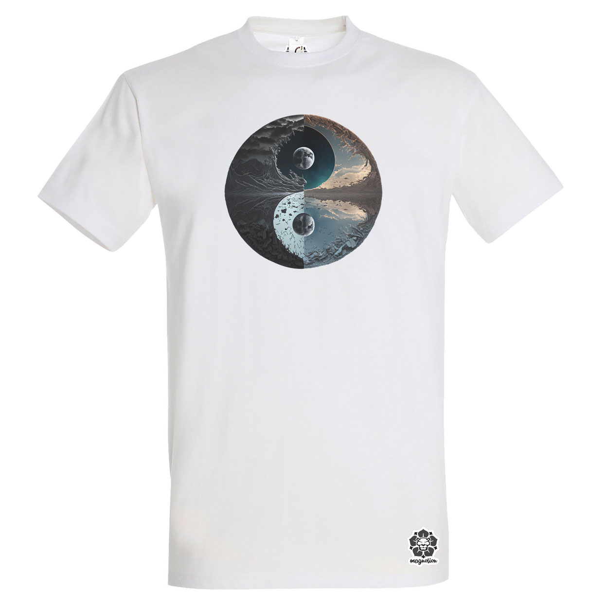 Pokol és menny Yin és Yang v4 egyedi póló 