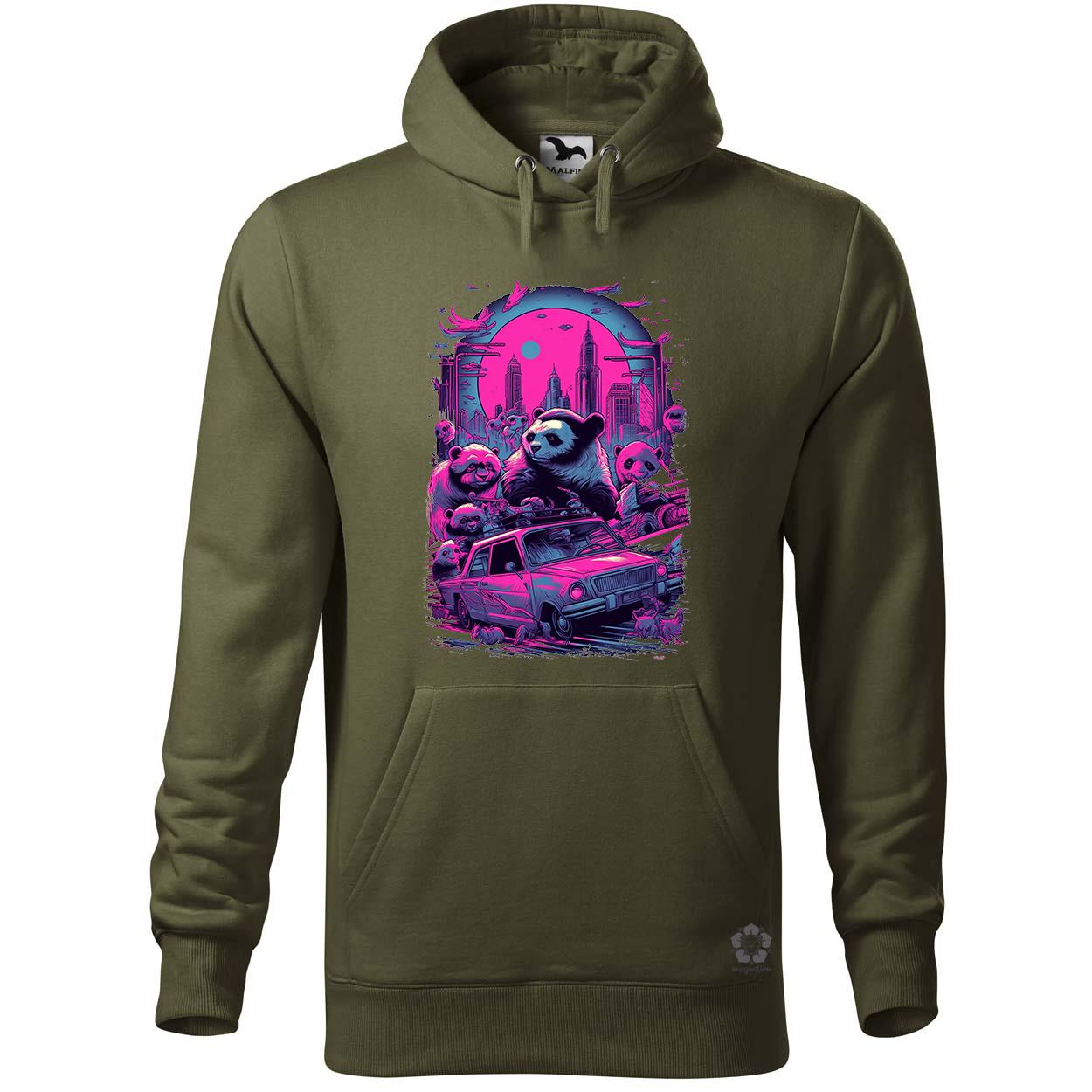 Synthwave motoros panda v2 egyedi  pulóver 