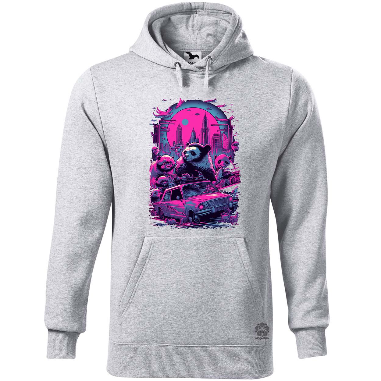 Synthwave motoros panda v2 egyedi  pulóver 