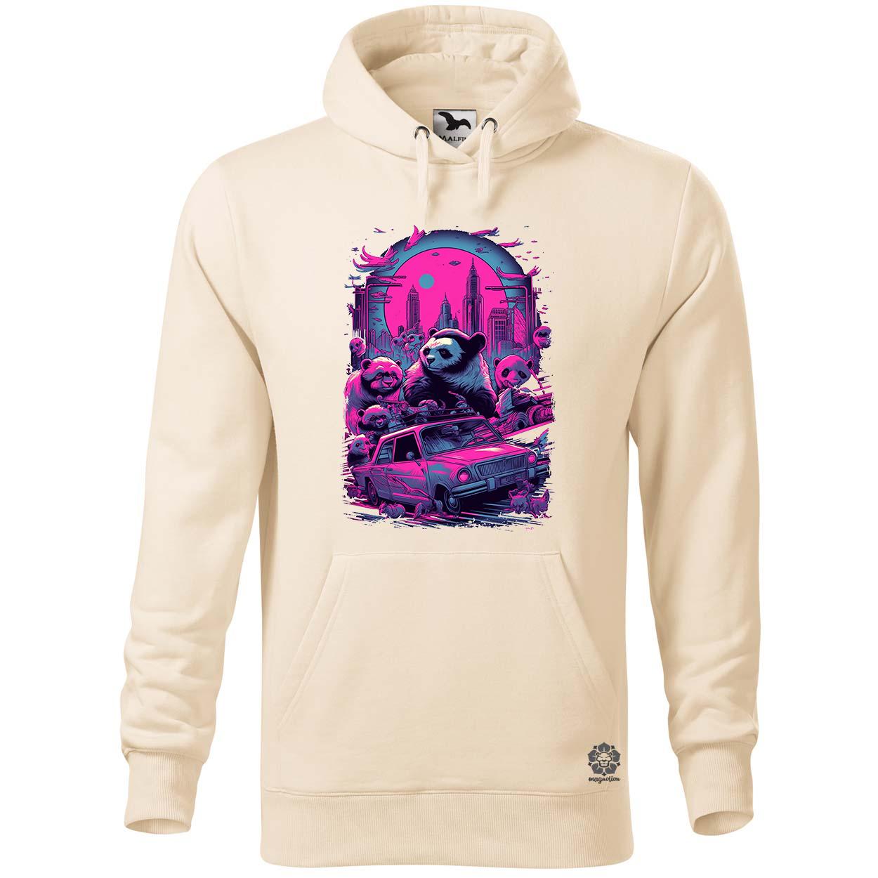 Synthwave motoros panda v2 egyedi  pulóver 
