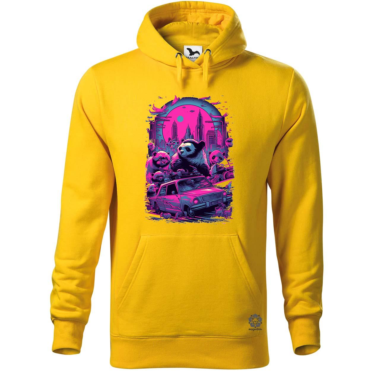 Synthwave motoros panda v2 egyedi  pulóver 