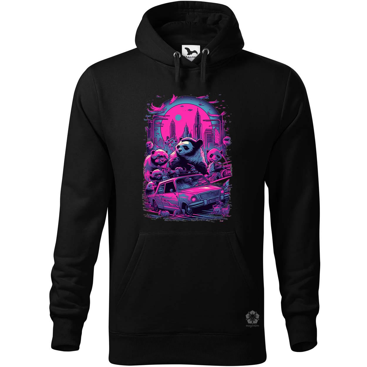 Synthwave motoros panda v2 egyedi  pulóver 