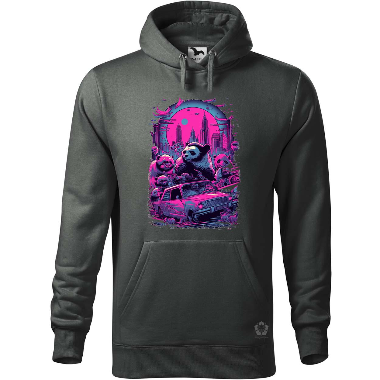Synthwave motoros panda v2 egyedi  pulóver 
