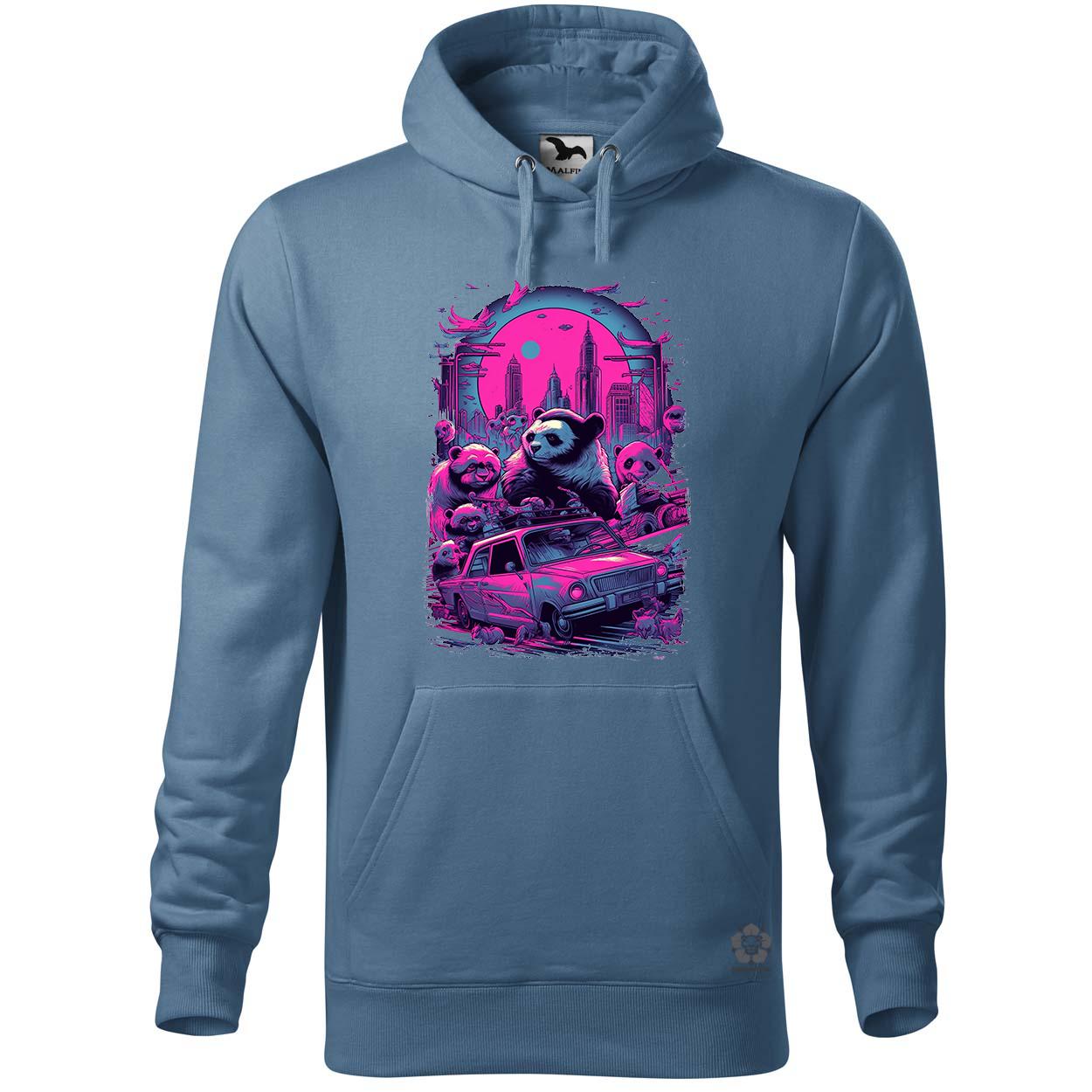 Synthwave motoros panda v2 egyedi  pulóver 