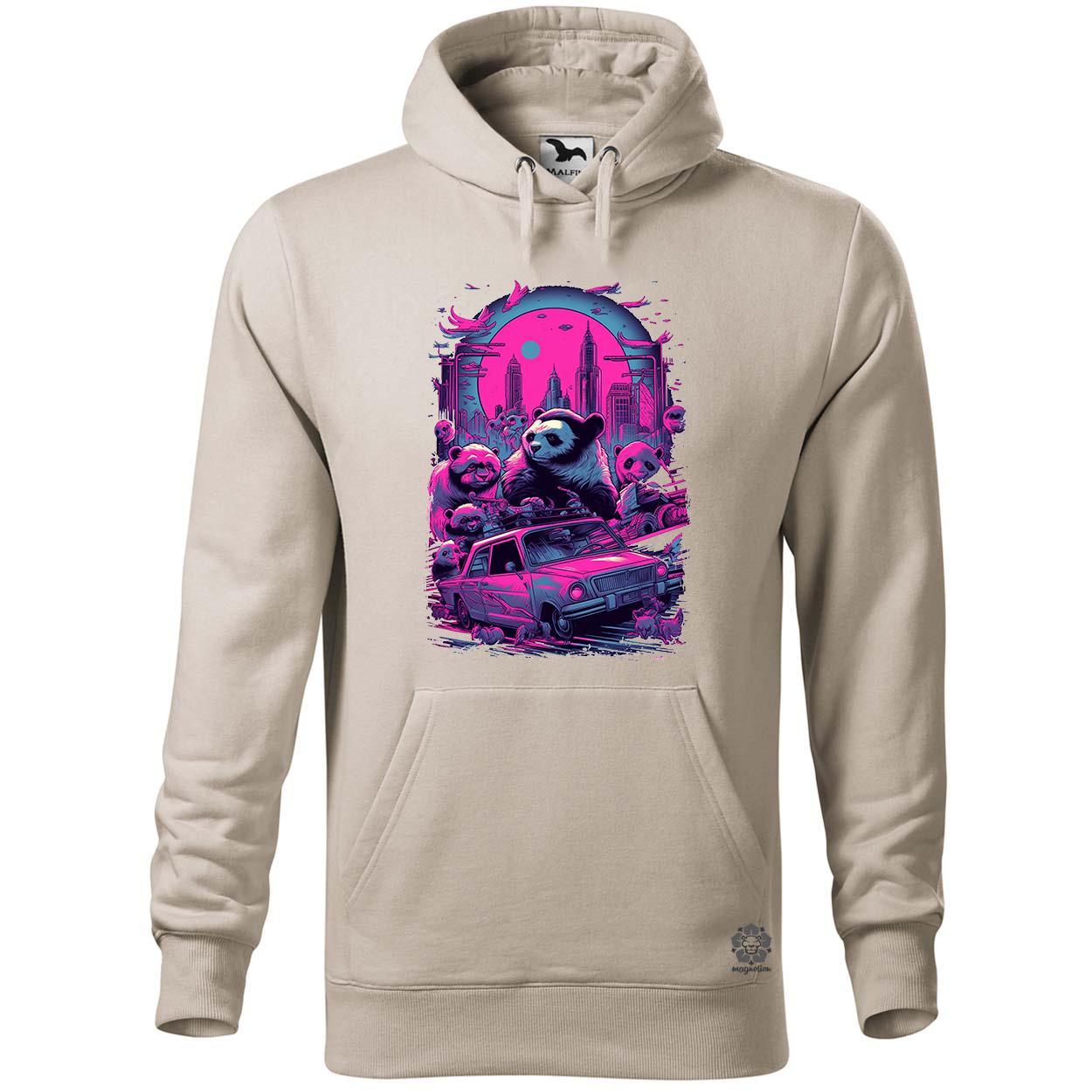 Synthwave motoros panda v2 egyedi  pulóver 