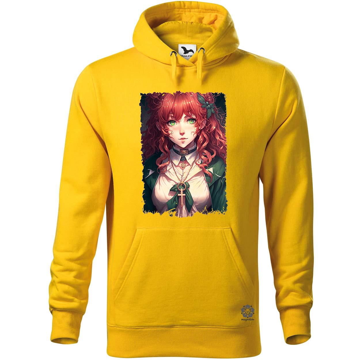Vörös hajú és zöld szemű cuki anime lány egyedi  pulóver 