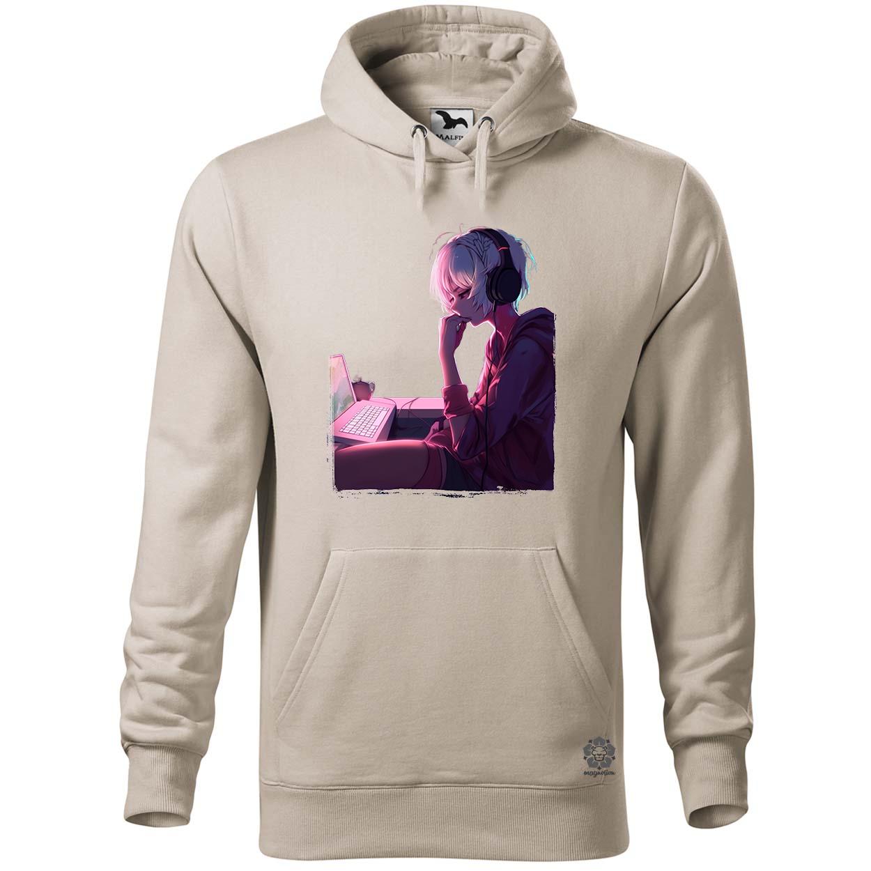 Anime lány gépezik v1 egyedi  pulóver 