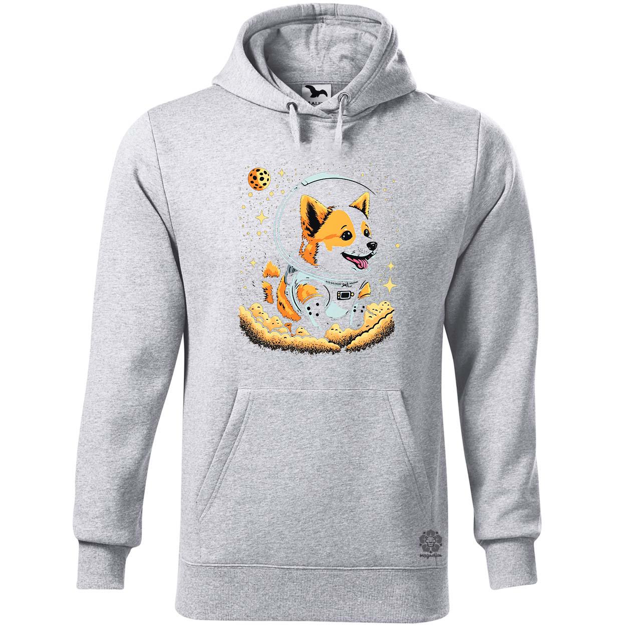 Corgi játszik a holddal v2 egyedi  pulóver 