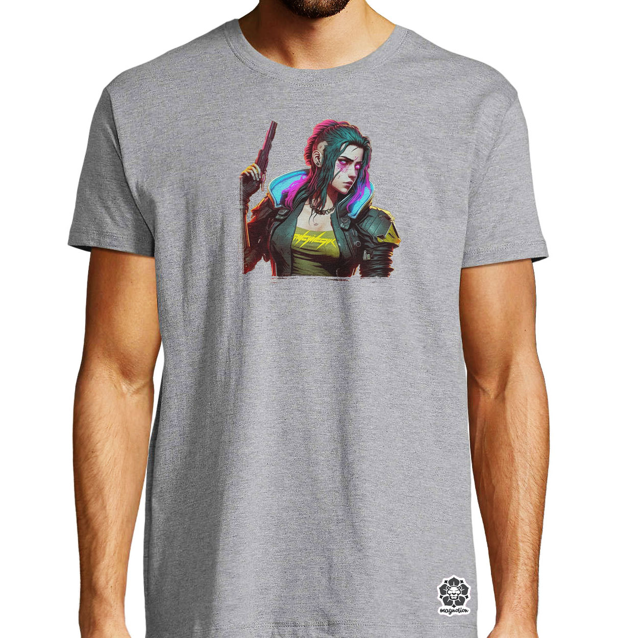 Cyberpunk nő fanart egyedi póló 