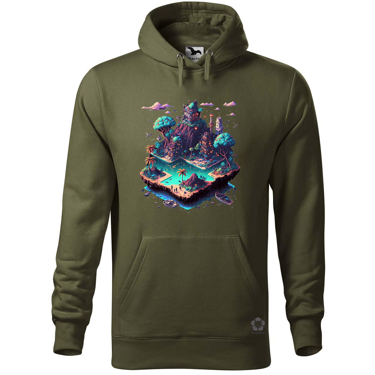 Pixelart cyberpunk táj v1 egyedi  pulóver 