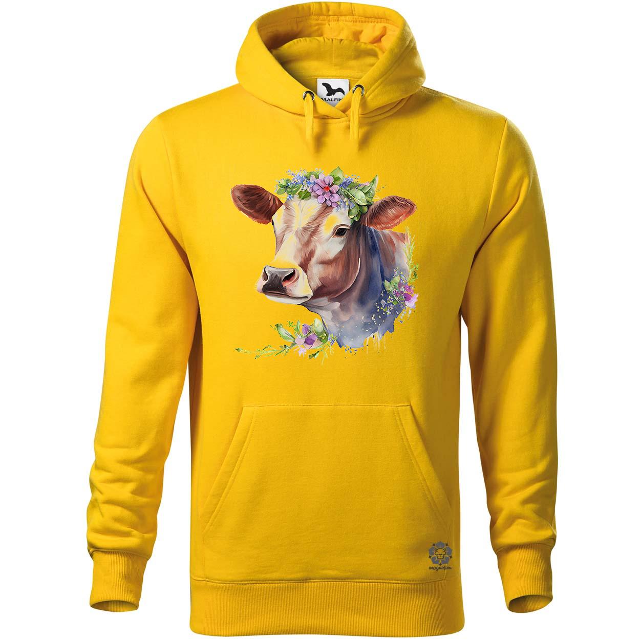 Tehén virágokkal v1 egyedi  pulóver 