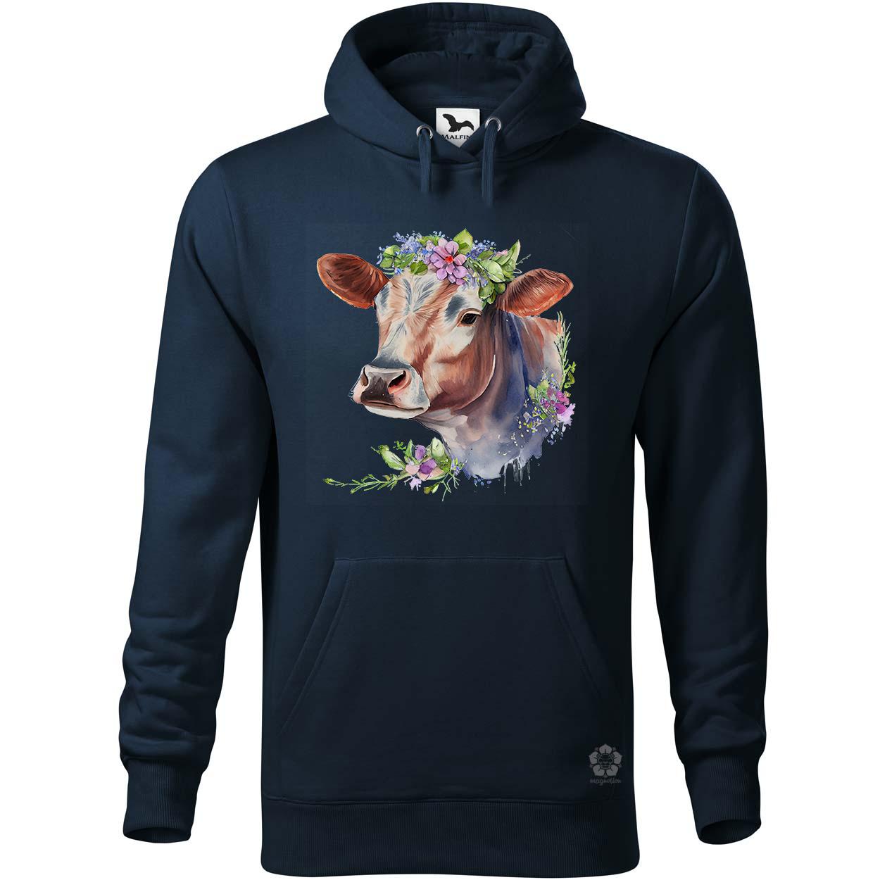 Tehén virágokkal v1 egyedi  pulóver 