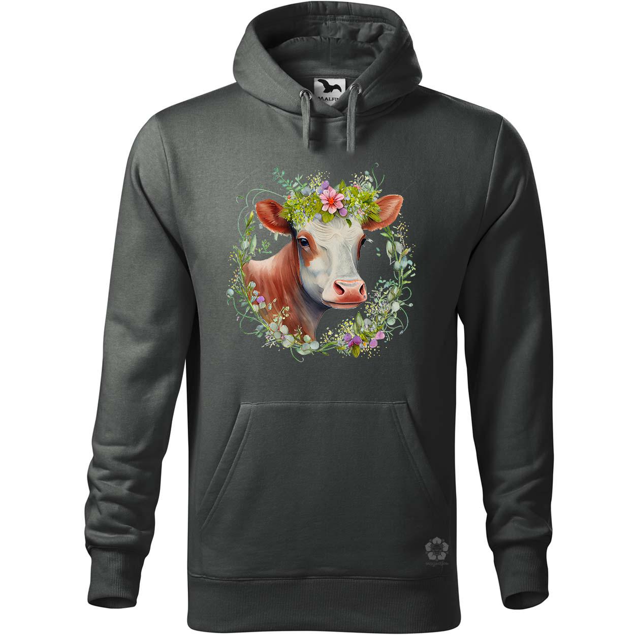 Tehén virágokkal v2 egyedi  pulóver 