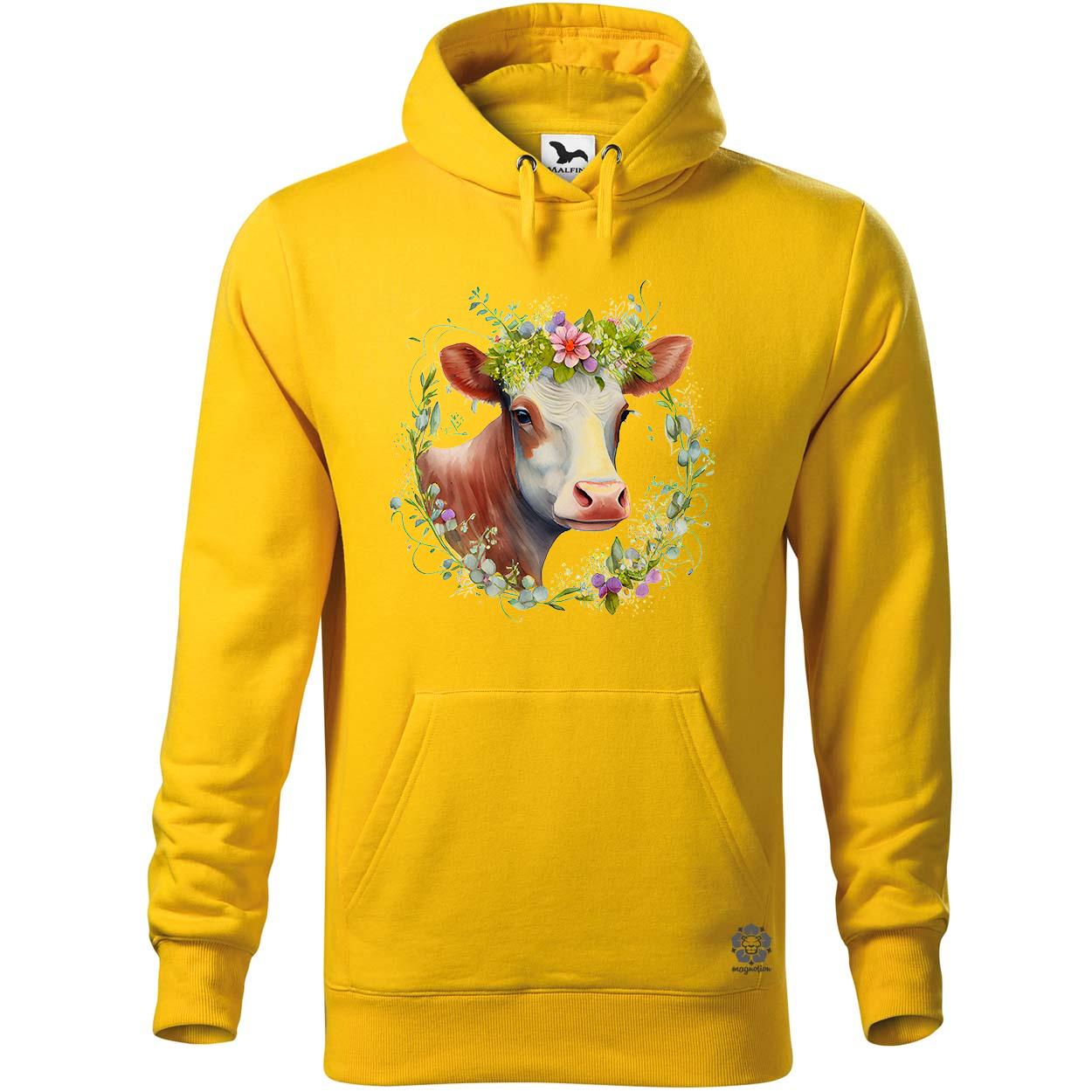 Tehén virágokkal v2 egyedi  pulóver 