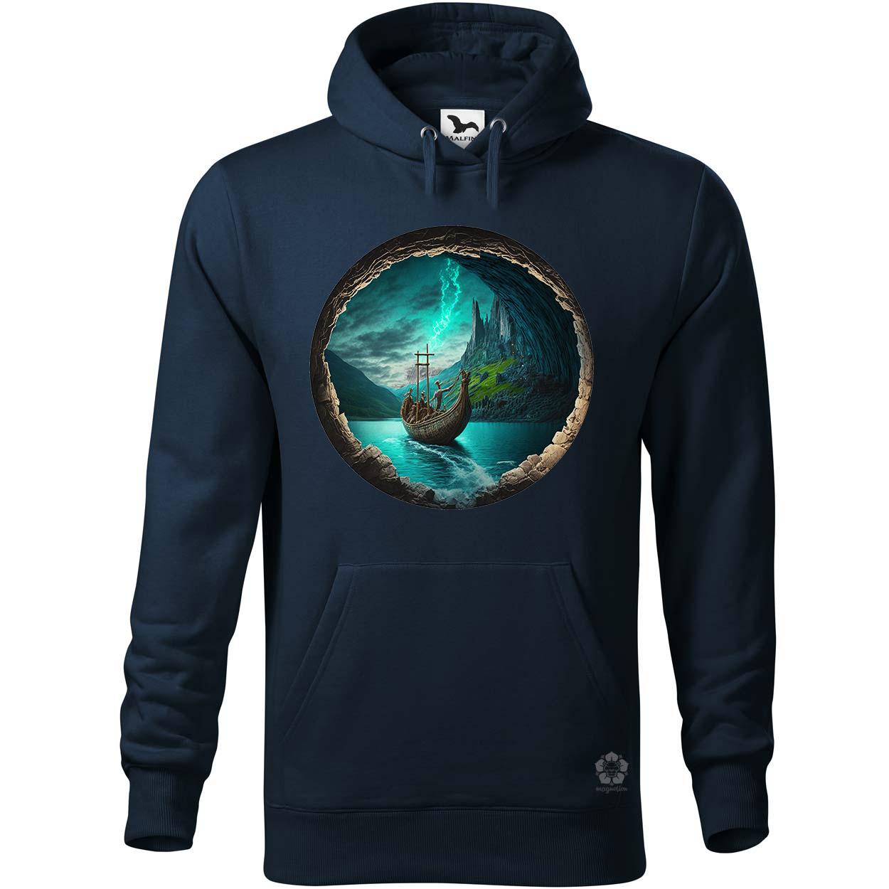 Viking hajó barlangban v1 egyedi  pulóver 