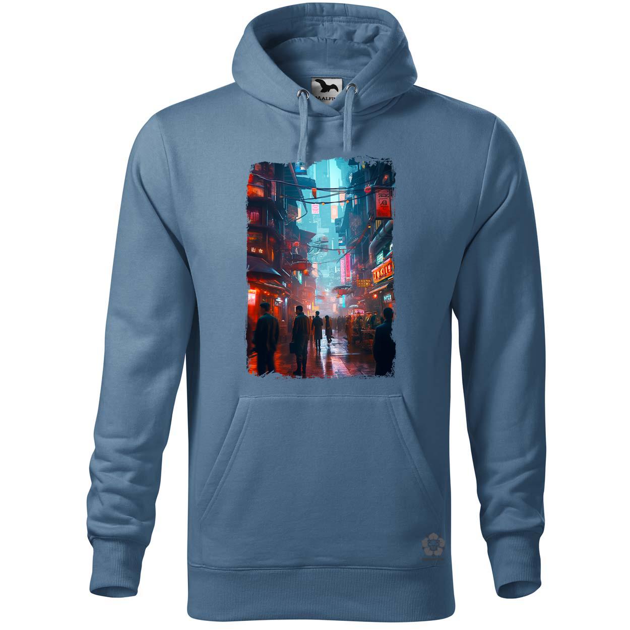 Cyberpunk város hangulat v1 egyedi  pulóver 