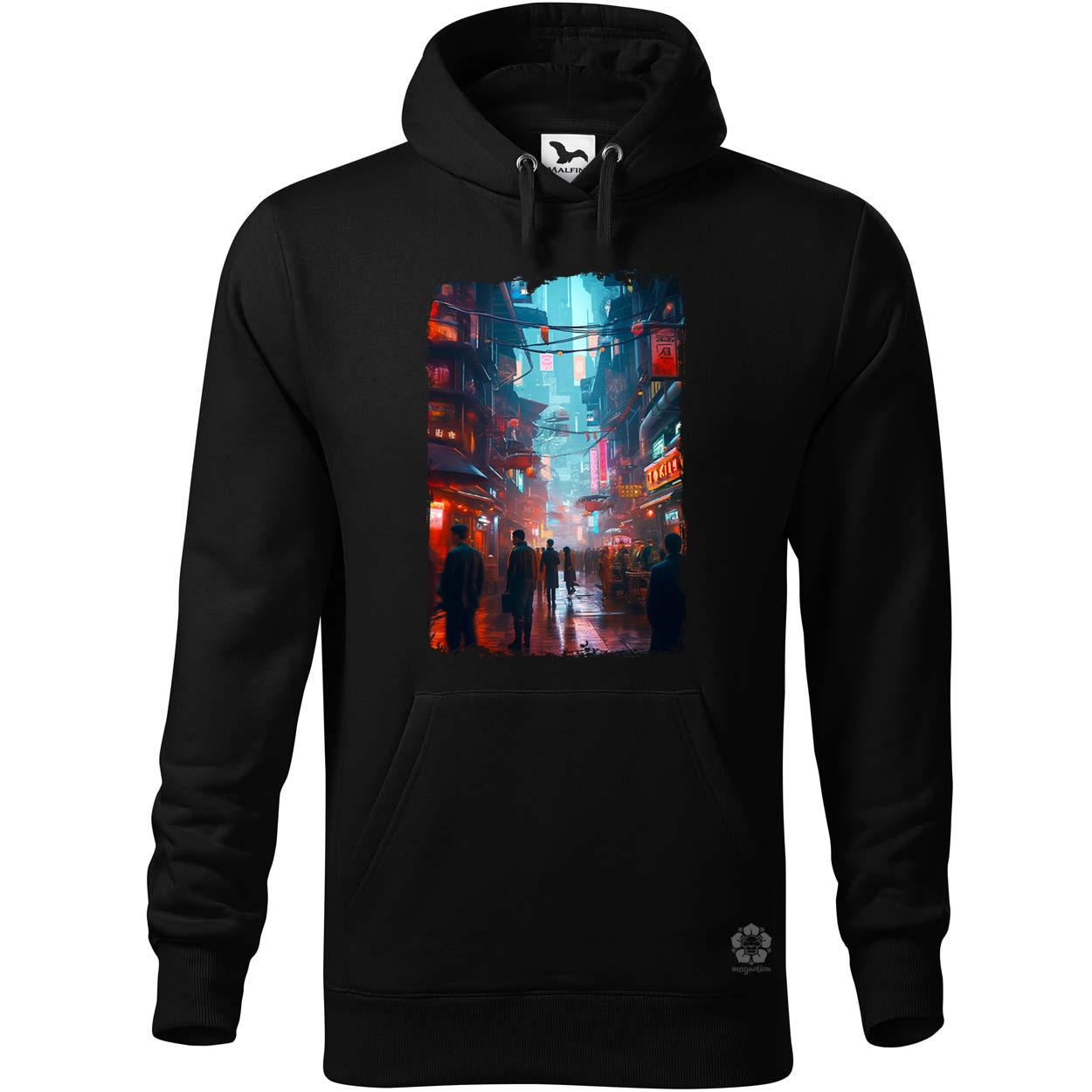 Cyberpunk város hangulat v1 egyedi  pulóver 