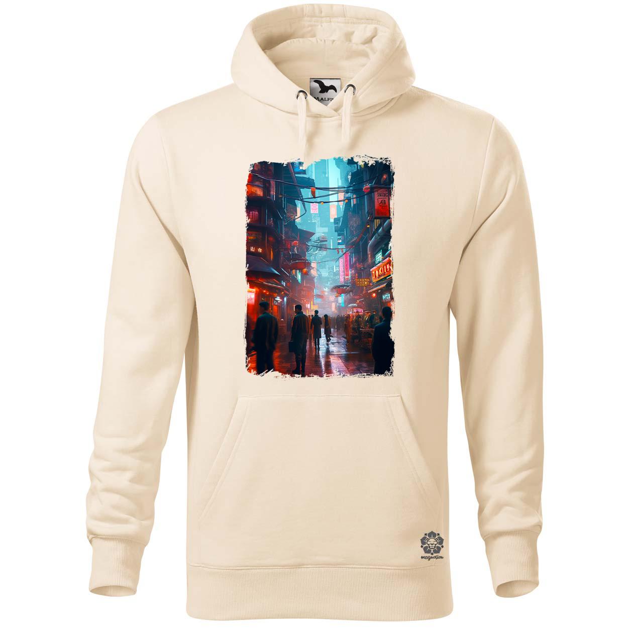 Cyberpunk város hangulat v1 egyedi  pulóver 