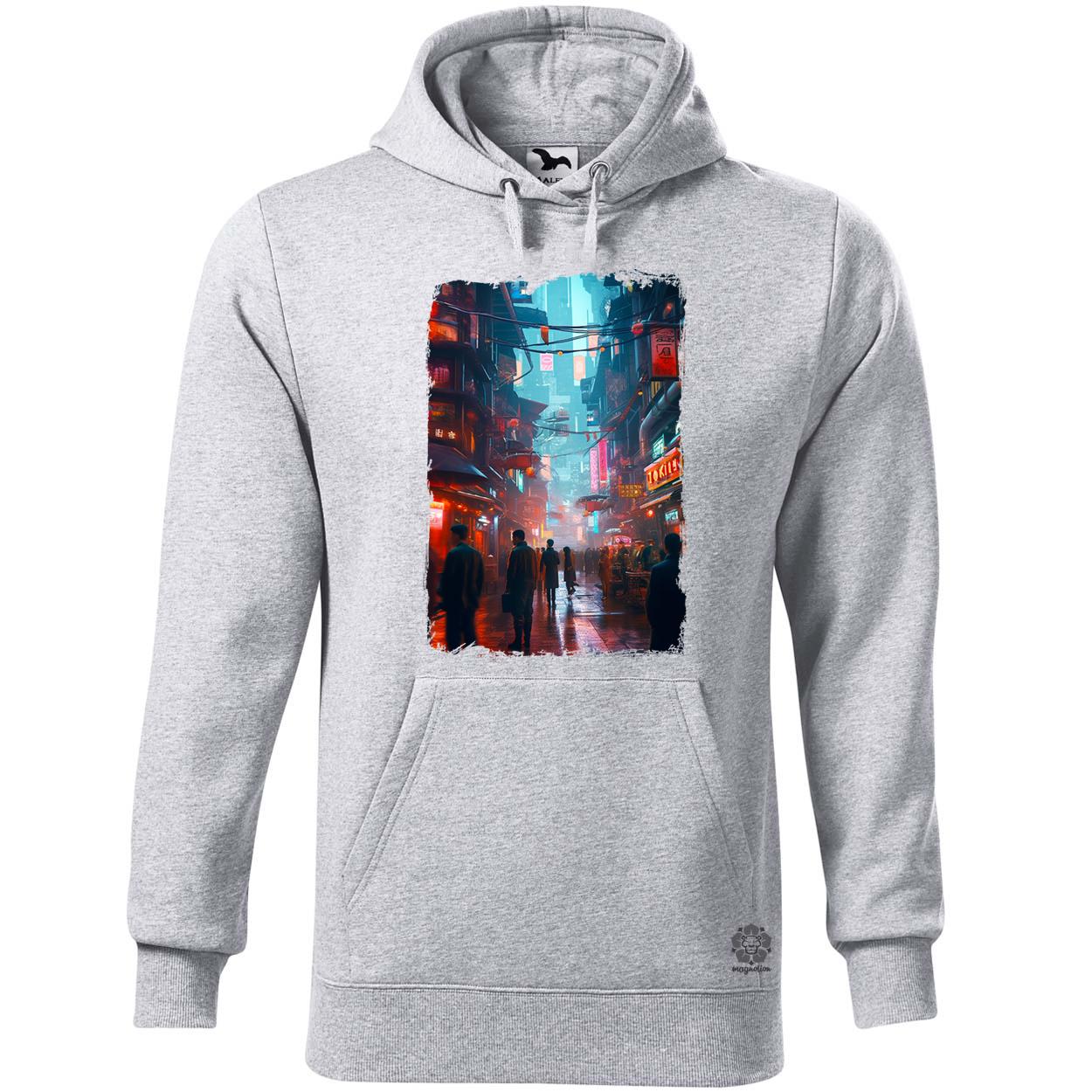 Cyberpunk város hangulat v1 egyedi  pulóver 