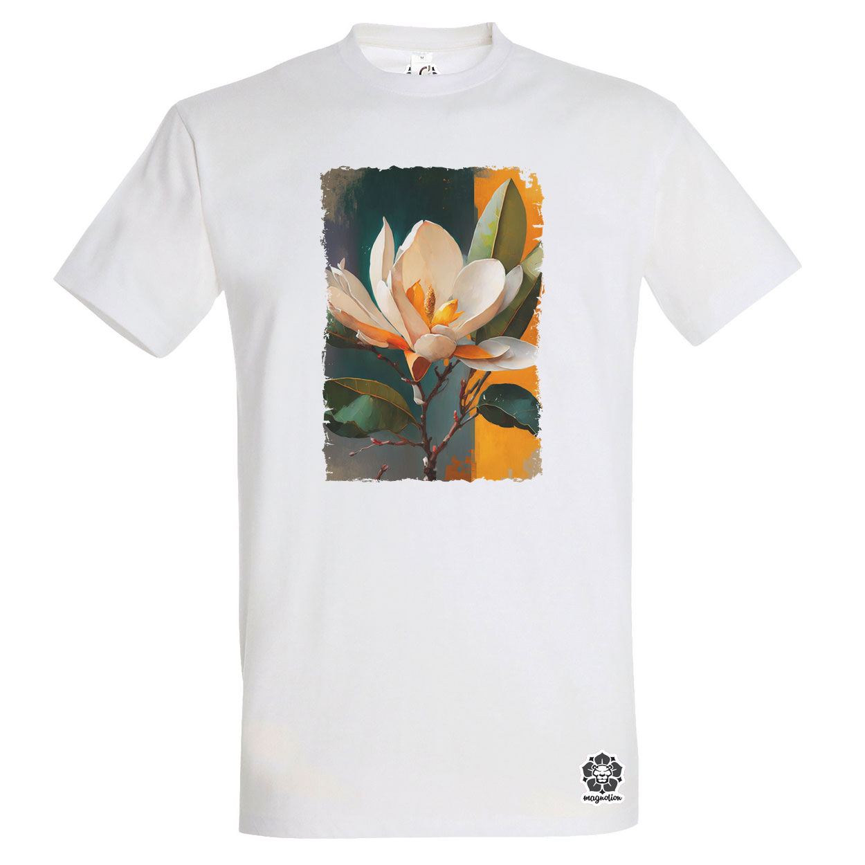 Festett magnolia v2 egyedi póló 