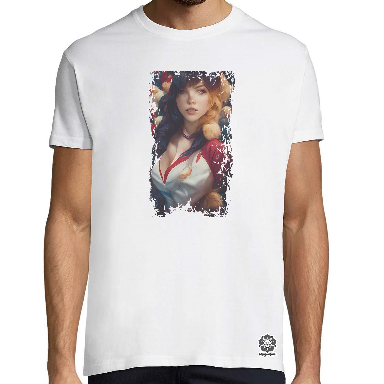 Lol ahri és Scarlett Johansson fanart egyedi póló 