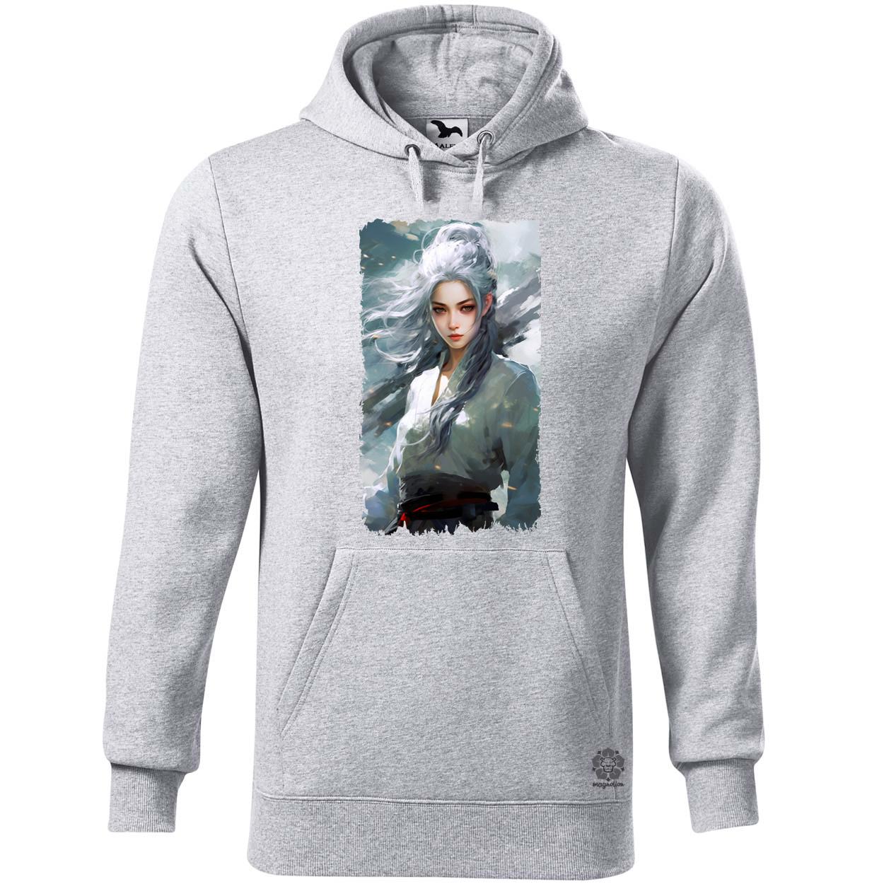 Fehérhajú anime lány v2 egyedi  pulóver 