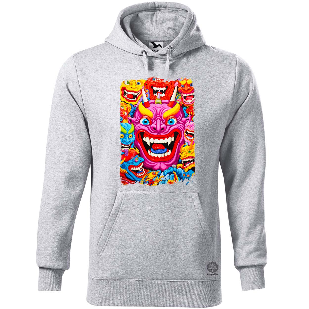 Hannya maszk kollázs v3 egyedi  pulóver 